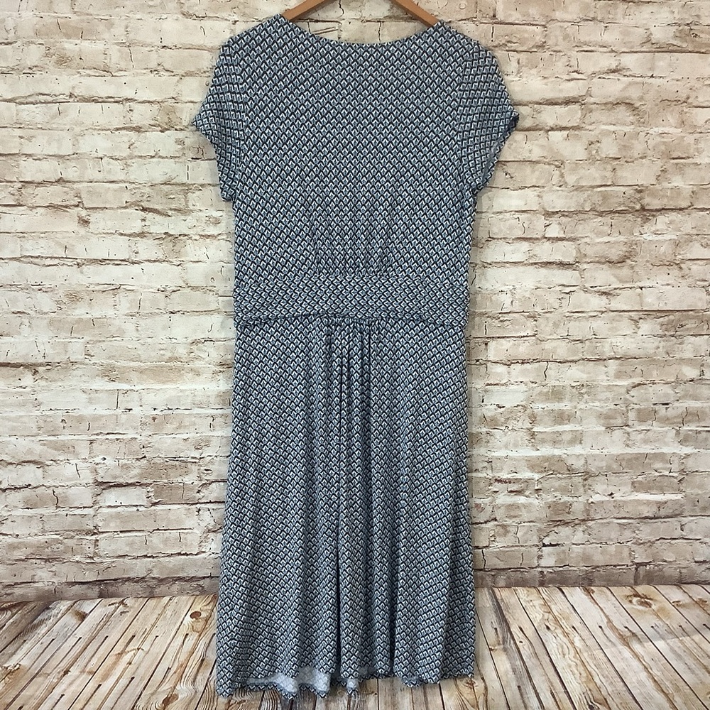 Boden Amelia Blue White Geometric Jersey Dress with Pockets M Medium - Picture 4 of 4